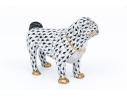 Herend Hungary Hand-Painted Porcelain Pug Figure – Black Fishnet Pattern