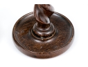 Pair Of Oak And Brass Barley Twist Candlesticks
