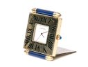 Cartier Vintage Quadrant Obus Blue Composite Deco Style Travel Clock