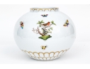 Herend Hungary Hand-Painted Porcelain Covered Urn – Rothschild Bird (RO) Pattern With Dolphin Finial