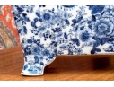 Decorative Blue And White Footed Twin Handled Cachepot