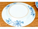 Set Of Seven Antique Chinese Export Blue And White Canton Pattern Porcelain Plates