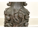 Pair Of Bronze Twin Handled Vases With Topiaries