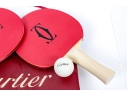 Pair Of Vintage Cartier Ping Pong Paddles And Balls 