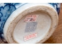 Pair Of Decorative Chinese Porcelain Ginger Jars With Wood Lids