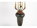 Pair Of Asian-Style Verdigris Metal Table Lamps