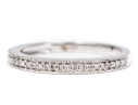 14k White Gold Milgrain Edge Diamond Band Ring, App. 0.07 TCW, Size 7