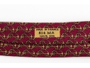 Hermes Burgundy And Gold Anchor Motif Silk Tie, With Box