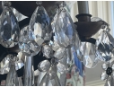 Elaborate Wrought Iron And Handcut Crystal 6 Lite Chandelier