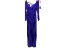 Fantastic Retro Purple Beaded Silk Evening Gown, Size 10
