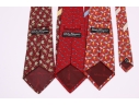 Three Beautiful Salvatore Ferragmo Mens Silk Neck Ties, Made In Italy