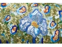 Neman Marcus Stunning Blue Dress With Sequinned Floral Jacket, Size 8