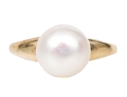 Tiffany & Co. 14k Yellow Simple Cultured Freshwater Pearl Solitaire Ring, Size 3, See Note