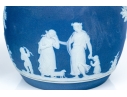 Compatible Pair Of Jasperware Biscuit Jars, Including One Wedgewood