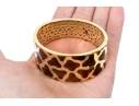 Roberto Coin 18k Yellow Gold Magnificent Ultra Wide Giraffe Patterned Bangle Bracelet
