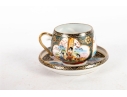 Japanese Satsuma-Style Porcelain Demitasse Cup And Saucer