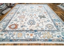 Soft Hand Knotted Wool Turkish Knot Room Size Carpet, 12' X 9', New