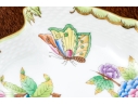 Herend Hungary Hand-Painted Porcelain Leaf-Form Dish, Queen Victoria (VBO) Pattern