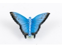 Herend Hungary Hand-Painted Porcelain Blue Butterfly Figure, Blue FIshnet Pattern