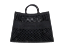 Christian Dior Large Black Fabric Mesh Book Tote Bag