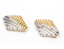 Michael Bondanza Platinum, 18k And Diamond Pair Of Opposing Deco Style Brooches, App. 1.20 TCW