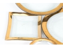 Annieglass, 9 Piece Lavish Gilt Trimmed Glass Serving Wares