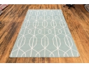 Hand Woven Wool Abstract Carpet, 8' X 5'-1