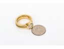 18k Yellow Gold Gorgeous Handmade Ring With Bezel Set Diamond, Size 5.75