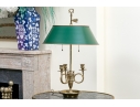 Classic Brass Three Light Bouillotte Lamp With Adjustable Shade