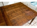 Handsome 8' Plank Top Rustic Dining Table - With Leaf