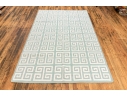 Hand Woven Wool Geometric Greek Key Carpet, 7'-11