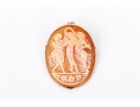 9k Yellow Gold Lovely Three Grace Motif Carved Cameo Brooch/pendant