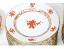 Herend Hungary Hand-Painted Dinner Service For Fourteen,  Rust Chinese Bouquet (AOG) Pattern