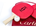 Pair Of Vintage Cartier Ping Pong Paddles And Balls 