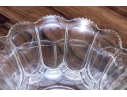 Fabulous Oversized Floral Form Glass Punchbowl With Undertray