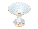 Rare Herend Hungary Hand-Painted Porcelain Reticulated Compote, Rothschild Bird (RO) Pattern