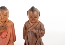 Set Of Three Hand-Carved Asian Wooden Figures