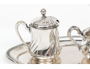 830 Silver Creamer & Sugar Bowl With Tray, 11.320 Troy Os. 
