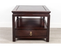 Mid-20th Century Chinese Hardwood Side Table With Shelf
