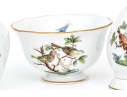 Four Herend Hungary Hand-Painted Porcelain Small Tablewares, Rothschild Bird (RO) Pattern