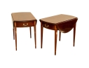 Pair Kindel Winterthur Collection Mahogany Inlaid Pembroke Tables