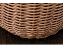 Twin Handled Wicker Storage Basket With Wood