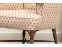 Upholstered Tub Back Armchair With Faux Bamboo Frame
