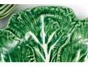 Set Of Ten Portuguese Bordallo Pinheiro Hand-painted Cabbage Form Chargers