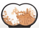 Chinese Cork Diorama Landscape Scene In Display