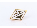 14k Yellow Gold Striking SD Initialled Enamel Pin