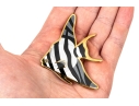 Tiffany & Co. 18k Yellow Gold Angela Cummings Stunning Inlaid Angel Fish Brooch, With Box