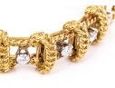 18k Yellow Gold Stunning Vintage Diamond Set Rope Motif Bracelet, App. 2.38 TCW