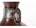Chinese Archaic-Style Brass And Cloisonné Enamel Hu Vase