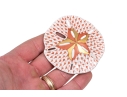 Herend Hungary Hand-Painted Porcelain Sand Dollar, Rust Fishnet Pattern